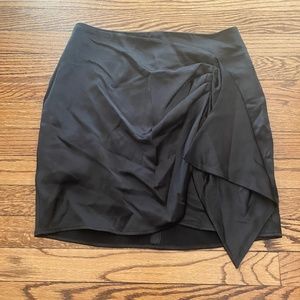 Express black satin skirt